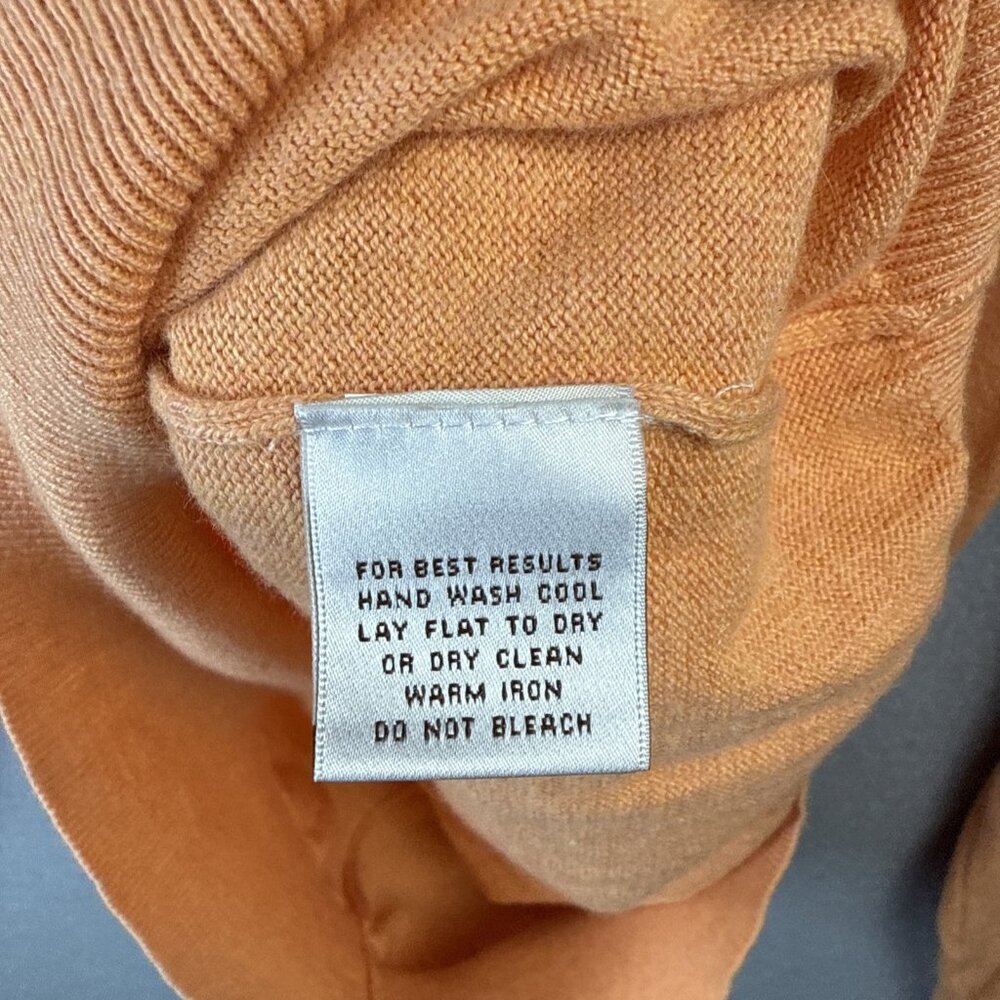 Peter Millar Sweater Men’s L Orange V-Neck Luxury Blend 95% Cotton 5% Cashmere - Picture 7 of 9